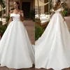 Elegante 2024 Brautkleider von den Schulterbrautkleidern für die Braut sexy Satin eine Linie Vestidos de Novia