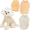 Dog Apparel Warm Hoodies TShirt Winter Strips Turtleneck Pet Clothes For Small Dogs Orange Puppy Kitten Bottom Shirt Sweatshirt York