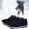 Fitnessschuhe Casual Slip auf runden Zehen Herren-Sneakers plus Samt Winter warmer kurzer Knöchelstiefel Plüschmenschen Low-Top-Schnee