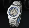 Hollow Skeleton Dial Watch Spectwatch Hip Hop Mens Calendar Календарь автоматическое движение часы Busines