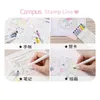 6Colors Japon Kokuyo Campus Tampus Ligne de timbre Double-poipt Highlighter avec tampon Étudiant mignon stylos 240425