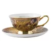 Peinture à l'huile Golden Trim Bone China Coffee Set Set Style Europe