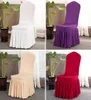 17 color Pleated Skirt ChairCover Party Decoration Wedding Banquet Chair Protector Slipcover Elastic Spandex Chairs Covers party 3221691