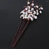 Decorative Flowers 5Pcs 60cm Artificial Plum Blossom Fake Home Wedding Decorateation (White)