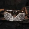 Clusterringe S925 Sterling Silber für Frauen Männer Mode unregelmäßige Zinnfolie Textur Eröffnung V-förmiger Punkschmuck Weihnachtsgeschenk