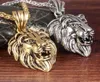 Steampunk wisiork naszyjniki Lion ze stali nierdzewnej osobowość Hip popowy projektanta biżuteria mężczyźni mocne odwaga Cool Vintage Naszyjnik ACCE3186565