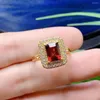 Cluster Rings S925 Sterling Silver Natural Garnet Ring Main Stone Color Super Good Fire Quality Jewelry Wedding