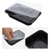 Disposable Dinnerware 20/50 disposable lunch boxes salad containers food takeout rectangular plastic lids top Para 450/500ML sushi desserts Q240507