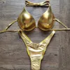 Vikinii Biquinis 2024 Brazilian Girls Beach Suit Push Up Bikini Set Womens Noundwear Gold水着女性高カット水着240430