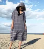 YEUZLICOTTON Wearable Turkish Beach Towel Sandproof 100% Cotton Large Surf Poncho Robe Hooded Wetsuit Changing Towel Quick Dry 240508