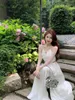 Party Dresses 2024 Summer Beach White Midi Dress Women Casual Sleeveless Slim Even Office Lady Elegant Formal Korean Chic