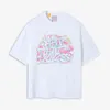 24SS USAスタイルの落書き文字炎印刷特大ティーヴィンテージデザイナーTシャツ春夏カジュアルファッションスケートボード男性女性Tシャツ0422