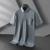 Men's Polos Plus Size 7XL 8XL Summer High Elasticity Polo Shirts Luxury Allover Printed Short Sleeve Solid Color Casual Male T-shirts