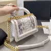 Chanells Cchanel Chanelllies Boy Designer Mini CC Serpentine Totes Bag