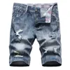 Shorts masculins Été Nouveaux hommes de mode déchirés en jeans courts de marque Bermuda 2022 Coton Shorts respirant short denim Taille masculine 29-42 T240507