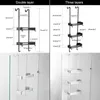 Black Hanging Bath Shelves Bathroom Shelf Organizer Nailfree Shampoo Holder Storage Rack Basket EL5018 240508