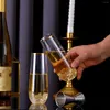 Kubki jednorazowe słomki 12PCS Premium jakość wielokrotnego użytku Flety szampana z Złotymi Weselacjami Urodziny Kryształowe okulary koktajlowe