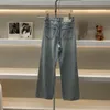 2023 Designer Womens Jeans Femme Retro Designer Designer Jeans Veste de veste de femme Milan Robe de créatrice de piste de haut à manches longues à manches longues B8