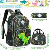 Backpacks MeetBellify Backpack for Boys School Sac avec boîte à lunch pour les enfants de la maternelle élémentaire Sac à dos pour garçons de 6 à 8 wx