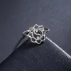 結婚指輪Skyrim Yin Yang Lotus Ringステンレス鋼の女性フィンガーリングバランスヨガマンダラZenスピリットジュエリーギフト
