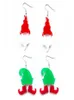 Dangle żyrandol Śliczna świąteczna biżuteria zielona czapka z czerwonymi butelkami i akrylowymi kolczykami dla kobiet 3050205