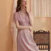 잠옷 liacmvpnel 여자 얼음 실크 얇은 레이스 이브닝 드레스 V- 넥 섹시한 여름 브래지어 이브닝 드레스