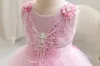 Flickans klänningar sommar nyfödda barnkläder Butterfly Baptist Bridal Dress Girl Carnival Evening Wedding Vest 1-3yrl240508