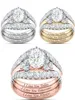 Yunjin New Diamond ThreePiece Pierścień Popularna dama zaręczynowa biżuteria1802478
