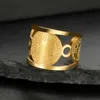 Wedding Rings Skyrim Saint Benedict of Nursia Ring Stainless Steel Gold Color Finger Ring Holy Christian Religious Jewelry Gift for Men Women