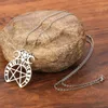 Chaines pentagram pendentif collier sorcière pentacle triple lune déesse amulette pagan en acier inoxydable bijoux