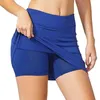 Saiets Skorts Women High Caist Gym Sports Sports Slim A-line shorts esportivos saia alta elástica elástica Anti-Glare for Ladies D240508