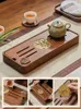 Plateaux de thé plateau de rangement d'eau chinois noire noix pu 'er table simple bosses solide planche joint accessoires