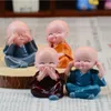 4Pcs Resin Crafts Gift Lovely Little Monk Sculptures Cute Monks Buddha Statues Creative Dolls Table Car Decoration 240506