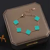 Luxury designer bracelet Four Leaf Clover Charm Bracelets Elegant Fashion 18K Gold Agate Shell chain Mother Women Girls Couple Holiday Birthday Party Gifts chains