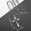 Anhänger Halsketten Trendy Trend Gothic Originality Hollow Cross Halskette Silber Farbe cool