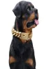 Chains 19mm Gold Collar Necklace For Pet Dog Stong Stainless Steel Metal Links Slip Chain Training Big BreedsRottweiler1208134