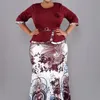 2XL-6XL Christmas Two Piece Set Tops and Long Skirt African Clothes for Women Plus Size Clothing Dashiki Robe Femme Party Suit 240508