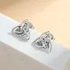 Eudora 925 Sterling Silver Celtics Węzeł Trójkąt Trójkątne kolczyki dla kobiet dziewczyny