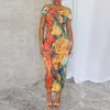 Casual Dresses Designer Dress 2024 Summer New Style Elegant One Shoulder Women's Fashion Printed Dress Plus size Dresses