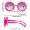 Kids Sun Glasses Children Round Daisy Flower Sunglasses Outdoor Protection Eyewear Festival Party Fashion Shades for Girls 240423