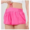 Actieve shorts Lululogo Women Ty Yoga Micro-Elastic Low-Rise Athletic Short met liner training lopende sportbuikcontrole