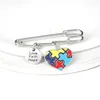 Brooches Arrival Awareness Pin Puzzle Piece Ribbon Autism Brooch Safety Pins Clothes Jewelry Accessroies