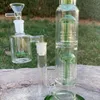 12 pouces en verre Bong arbre Percolateur filtre Dab Recycler Recycler Pipe d'eau fumer Bubbleur de bécher du narquilage avec bol de tabac mâle de 14 mm