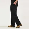 Pantalon masculin pour hommes surdimensionnés pantalon avec plusieurs poches pantalons masculins et pantalon à cordon de taille pantalon tactique kaki pantalon droit j240507