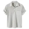 Мужские Polos 2024 летние мужские мужские рубашки для рубашки для кнопки для кнопки «Овергалка» с короткими рубашками с коротки
