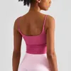 Roupa íntima ativa suspensa de cor sólida prega feminino sutiã de fitness tights sexy ioga colete ginásio esportes top tank Fe empurre a beleza de volta com o baú d240508