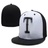 Rangers- T Letter Baseball Caps Band nieuwste Gorras Bones Mens Sports Letter Fashion Outdoors Sun Hat Full gesloten gepaste hoeden