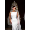Yüksek Düğün Zarif Deniz Kızı Başvurusu Elbise Beau Cem Solsuz Sırtsız Cape Şapeli Özel Made Plus Boyut Gelin Gown Vestidos De Novia