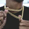 Hip Hop18mm Goldkette für Männer vereiste Kette Halskette Schmuck Kubanische Verbindung Halskette Mode Punk Halskette 18 20 24 30 Zoll 256u