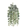 Decoratieve bloemen 3D -printen 47 cm kunstmatige eucalyptus bladeren wijnstokken groen planten hangende simulatie planten blad wijnstok bruiloft feest